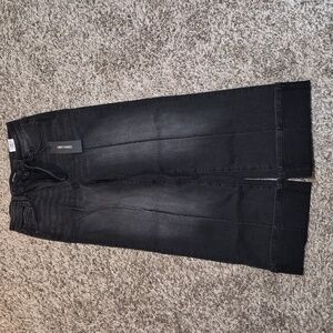 Driftwood Sundance Pintuck Cuff Stripe Black Jeans Wideleg 29 NWT NEW